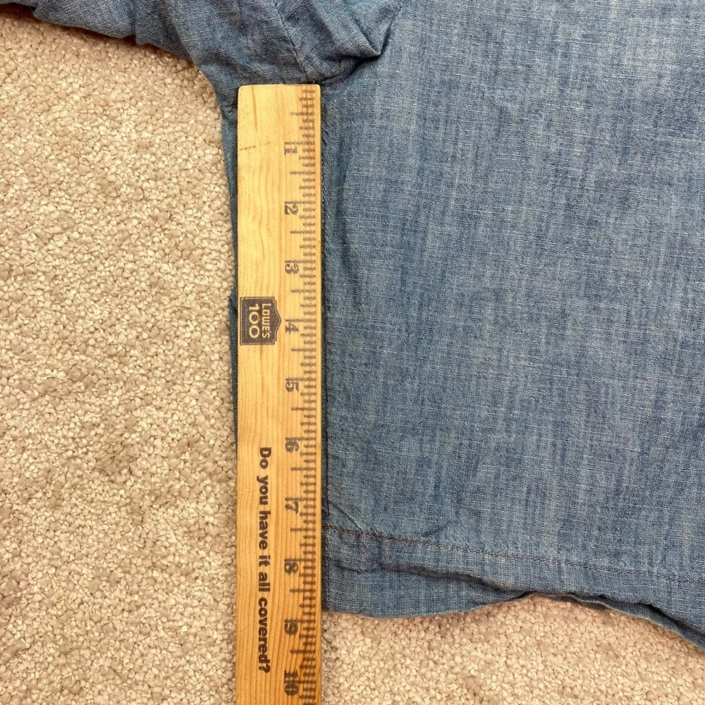 Polo Ralph Lauren Mens 33 Shorts Blue Classic Fit Cotton Chambray Flat Front